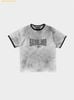 Áo Bad Blood Curved Logo Dusty Ringer T-Shirt - White w-tee25-052