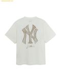  Áo Phông MLB Vintage Monogram Big Lux Overfit Short Sleeve T-Shirt New York Yankees 3ATSM0754-50IVS Màu Trắng 