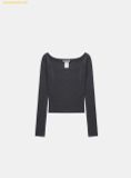  Áo Tay Dài Bad Blood Beyond Soft Off-Shoulder Top Charcoal - w-tee24-116 
