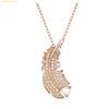 Dây cổ, dây chuyền SWAROVSKI Nice pendant Feather, White, Rose gold-tone plated