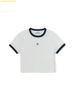 Áo Crop MLB Women's Ringer Slim Crop Short Sleeve T-Shirt New York Yankees 3FTSB6953-50WHS - Màu Trắng