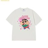  Áo Phông ADLV Crayon Shinchan Action Kamen Shinchan Short Sleeve T-Shirt Màu Trắng 