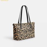  Túi Tote Coach Gallery Tote Bag With Leopard Print - CY347 - Da beo 