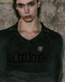  Áo Polo Tay Dài Bad Blood Rusty Denim V-Neck Long Sleeve Black - w-tee25-017 