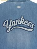  Áo Somi Crop Denim MLB Women's Varsity Logo Crop Short Sleeve Denim Shirt New York Yankees 3FDRV0253-50BLL Màu Xanh 