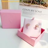  Khuyên Tai, Bông Tai SWAROVSKI Volta stud earrings Bow, Small, White, Rose gold-tone plated 