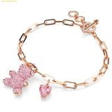  Vòng, lắc tay SWAROVSKI Teddy bracelet Bear, Pink, Rose gold-tone plated 