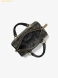  Túi Trống Michael Kors MK Grayson Small Metallic Empire Monogram Duffel Crossbody Bag - Màu đen logo ánh kim 