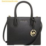  Túi Xách Michael Kors MK Mercer Medium Black Pebble Leather Messenger Crossbody Handbag 
