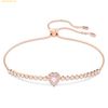 Vòng Đeo Tay, Lắc tay SWAROVSKI One bracelet Heart, Pink, Rose gold-tone plated 5646745