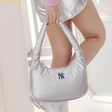  Túi Đeo Vai MLB Basic Luxleisure Nylon Hobo Bag New York Yankees 3ABQS044N-50SIS - Bạc 