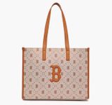 Túi Tote MLB Big Diamond Monogram Jacquard LA Dodgers Chữ B 3AORL013N-43BRS Nâu 