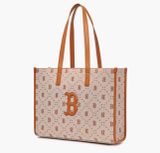  Túi Tote MLB Big Diamond Monogram Jacquard LA Dodgers Chữ B 3AORL013N-43BRS Nâu 