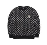  Áo Sweat MLB Monogram Allover Overfit Sweatshirt New York Yankees 3Amtm0221-50Bks Màu Đen Logo NY 