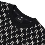  Áo Sweat MLB Monogram Allover Overfit Sweatshirt New York Yankees 3Amtm0221-50Bks Màu Đen Logo NY 