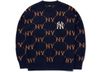 Áo Sweat MLB Monogram Diamond New York Yankees 3AKPM0226-50NYS Màu Navy Logo NY Cam