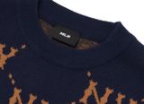  Áo Sweat MLB Monogram Diamond New York Yankees 3AKPM0226-50NYS Màu Navy Logo NY Cam 