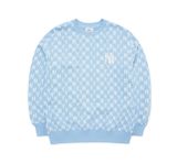  Áo Sweat MLB Monogram Allover Overfit Sweatshirt New York Yankees 3Amtm0221-50Bll Màu Xanh Logo NY Trắng 