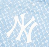  Áo Sweat MLB Monogram Allover Overfit Sweatshirt New York Yankees 3Amtm0221-50Bll Màu Xanh Logo NY Trắng 
