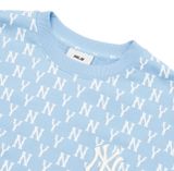  Áo Sweat MLB Monogram Allover Overfit Sweatshirt New York Yankees 3Amtm0221-50Bll Màu Xanh Logo NY Trắng 
