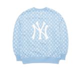  Áo Sweat MLB Monogram Allover Overfit Sweatshirt New York Yankees 3Amtm0221-50Bll Màu Xanh Logo NY Trắng 