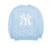 Áo Sweat MLB Monogram Allover Overfit Sweatshirt New York Yankees 3Amtm0221-50Bll Màu Xanh Logo NY Trắng