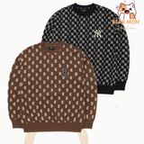  Áo Sweater MLB Monogram Overfit Sweatshirt Boston Red Sox 3Amtm0224 Màu nâu và đen 