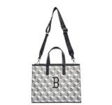  Túi Tote Vuông MLB Cube Monogram Medium Tote Boston Red Sox Màu Xám 3Aorm042N-43Grs 