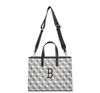 Túi Tote Vuông MLB Cube Monogram Medium Tote Boston Red Sox Màu Xám 3Aorm042N-43Grs
