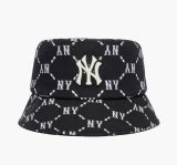 Mũ MLB Monogram Bucket Hat New York Yankees 3AHTM032N-50BKS Màu Đen 