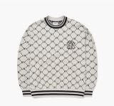  Áo Sweat MLB Diamond Monogram Jacquard Overfit Sweatshirt NY Yankees 3AMTM0724-50CRS Màu Xám 
