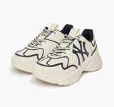  Giày Thể Thao MLB Big Ball Chunky A Line New York Yankees 3Ashcls2N-50Bks Màu Trắng Logo Ny Đen 