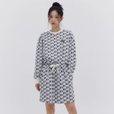  Váy Đầm MLB Overfit Jacquard Monogram New York Yankees 3FOPM0134 Màu Trắng/ Đen/ Navy 