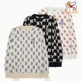  Áo Sweat MLB Classic Monogram Front Pattern Overfit Sweatshirt Boston Red Sox LA Dodgers NY màu đen trắng begi 3Amtm0231 