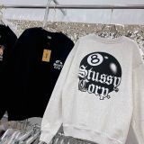  Áo Sweat Stussy Crew 8 Ball Crop Sweater Màu Trắng Và Đen 