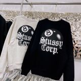  Áo Sweat Stussy Crew 8 Ball Crop Sweater Màu Trắng Và Đen 