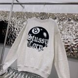  Áo Sweat Stussy Crew 8 Ball Crop Sweater Màu Trắng Và Đen 