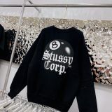  Áo Sweat Stussy Crew 8 Ball Crop Sweater Màu Trắng Và Đen 