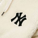  Áo Khoác Lông MLB Basic Stand Neck Mega Logo Soft Dumble Fleece Jumper New York Yankees 3AJPF3016-50IVS  Màu Trắng 