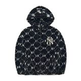  Áo Khoác Lông MLB Dia Monogram All Over Hooded Eco Fur Jumper New York Yankees 3AFDM0226-50BKS Màu Đen 