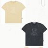 Áo ADLV Bear Applique Pigment Washing Short Sleeve T-Shirt Thêu Gấu Màu Đen Than Trắng kem
