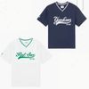 Áo Phông MLB Varsity V-neck woven t-shirt Boston Red Sox New York Yankees 7Atsv0743 Màu Trắng và Xanh Navy