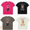 Áo Phông ADLV Rabbit Bear Doll Logo Short Sleeve T-Shirt Gấu Nâu Đeo Tai Thỏ Màu Trắng Nâu Đen Hồng