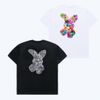 Áo Phông ADLV Bear Doll Fuzzy Rabbit Short Sleeve T-Shirt Hình Thỏ Bông Màu Đen Và Trắng