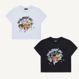  Áo Croptop ADLV The Powerpuff Girls x acmedelavie crayon artwork crop t-shirts Màu Trắng Và Đen 