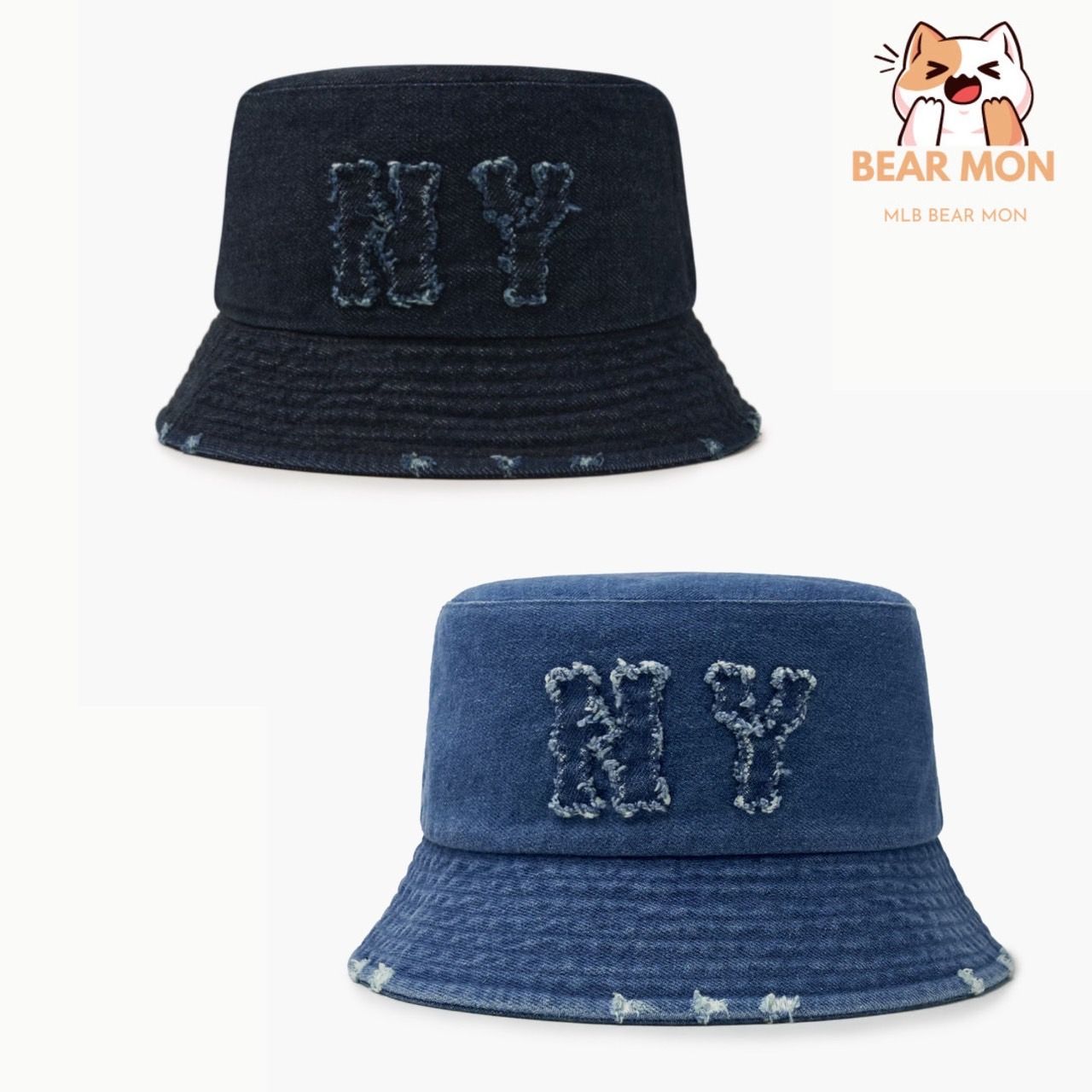 Mũ MLB Basic Coopers Denim Bucket Hat New York Yankees Denim