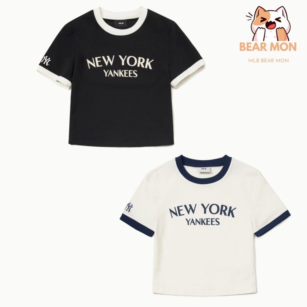 Áo MLB WomenS Varsiy Logo Slim Crop T Shirts New York