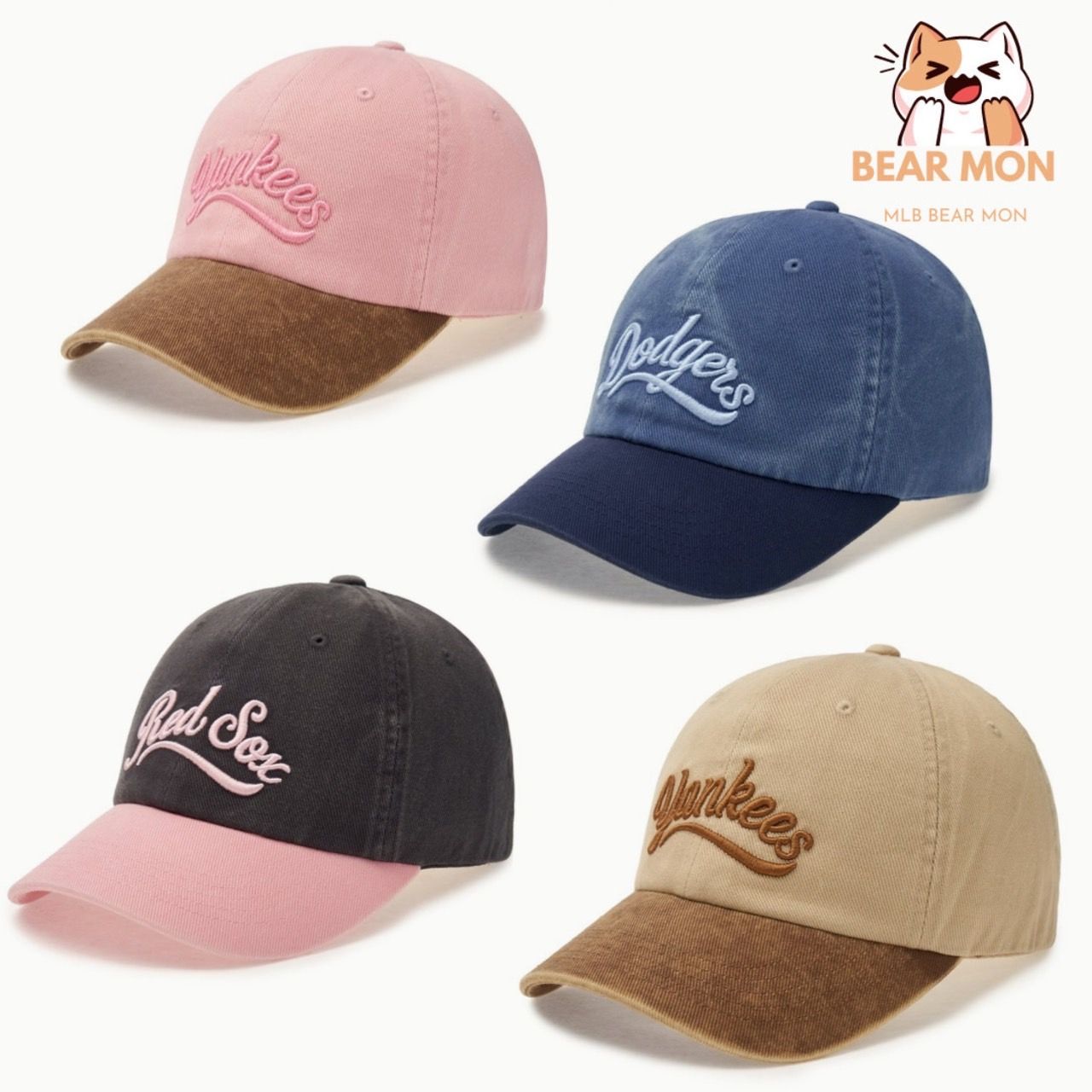Mũ Lưỡi Trai MLB Varsity Vintage Cursive Color Block New