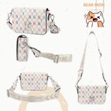  Túi Đeo Chéo MLB Monogram Rainbow Hoodie Bag New York Yankees 32Bgpc111 Màu Trắng và đen logo ny 7 màu 