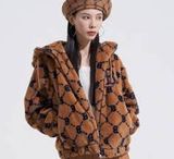  Áo Khoác Lông MLB Diamond Monogram All Over Hood Eco Fur Jumper Boston Red Sox 3AFDM0226-43BGS Màu Nâu 